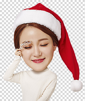 편집 편집이미지 여자 크리스마스 산타모자 한명 웃음 들기 이벤트 상반신 20대 앞모습 눈감음 한국인 PNG 의료성형뷰티 SD캐릭터 편집소스 캐릭터 모자_잡화 1 기념일 뷰포인트 모션 표정 사람 동양인 청년 파일형식