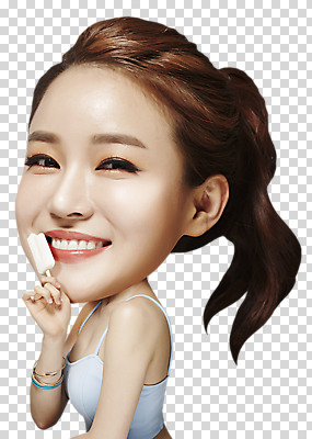 편집 편집이미지 여자 한명 웃음 들기 상반신 20대 옆모습 민소매 한국인 PNG 막대아이스크림 의료성형뷰티 SD캐릭터 편집소스 캐릭터 1 뷰포인트 상의 모션 아이스크림 표정 사람 동양인 청년 파일형식