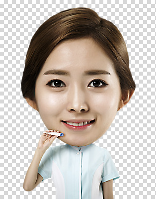 편집 편집이미지 여자 한명 웃음 들기 상반신 20대 앞모습 한국인 간호사 온도계 체온계 PNG SD캐릭터 편집소스 캐릭터 1 뷰포인트 모션 표정 사람 동양인 청년 의료진 파일형식