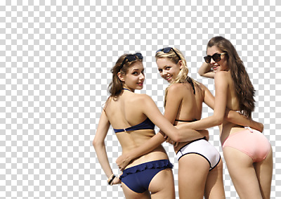 서양인 편집 편집이미지 여자 서기 상반신 20대 뒷모습 세명 친구 여름휴가 바캉스 비키니 선글라스 뒤돌아보기 PNG 성인여자만 편집소스 외국인 수영복 안경 뷰포인트 관계 모션 휴가 사람 청년 여름 여자만 성인만 파일형식 잡화 옷 계절 인종 성인