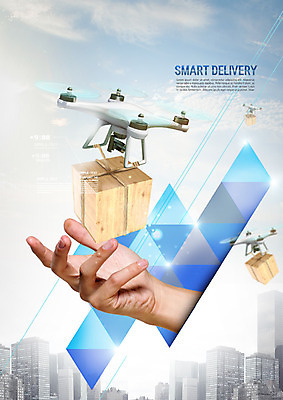 PSD 구름 편집 편집이미지 손 하늘 스마트라이프 빌딩 신체부위 스마트 배송 택배상자 드론 이미지편집 자연요소 라이프스타일 컨셉 사람 건물 상자 택배 파일형식