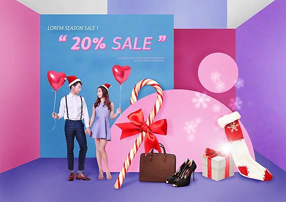 PSD 편집 편집이미지 커플 여자 남자 리본 크리스마스 서류가방 산타모자 이벤트 20대 성인 두명 선물상자 세일 한국인 하이힐 하트풍선 크리스마스양말 지팡이사탕 성인만 이미지편집 모자_잡화 기념일 구두 크리스마스장식 가방 관계 양말 사탕 선물 사람 동양인 청년 상자 하트 여성화 풍선 파일형식