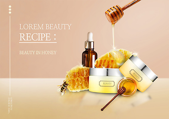 PSD 편집 편집이미지 사람없음 뷰티 화장품 흐름 오일 꿀벌 피부관리 꿀 벌집 허니디퍼 이미지편집 음식 컨셉 도구 벌_곤충 파일형식