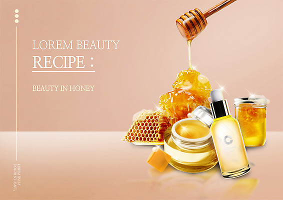 PSD 편집 편집이미지 사람없음 뷰티 화장품 흐름 피부관리 꿀 벌집 허니디퍼 이미지편집 컨셉 도구 파일형식