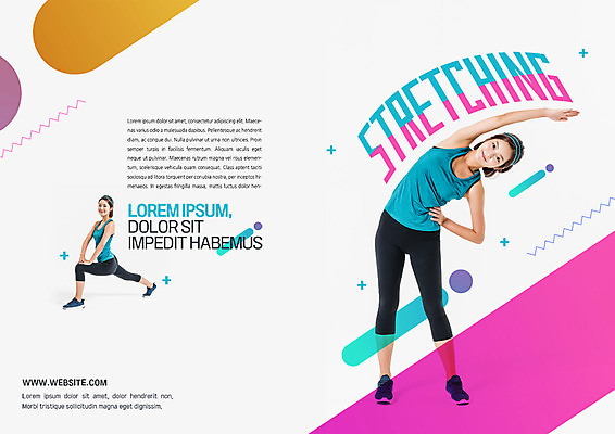 PSD 템플릿 표지디자인 북디자인 출판디자인 여자 표지 리플렛 북커버 팜플렛 20대 두명 운동복 스트레칭 한국인 다리벌리기 옆구리운동 성인여자만 이미지템플릿 옷 모션 사람 동양인 청년 운동 여자만 성인만 파일형식