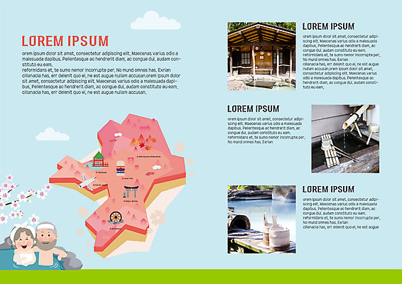 PSD 템플릿 표지디자인 북디자인 출판디자인 여자 노년 남자 내지 리플렛 지도 북커버 팜플렛 취미 두명 일본 온천 벚꽃 일본여행 이미지템플릿 꽃 아시아 해외여행 사람 성인 스파 파일형식