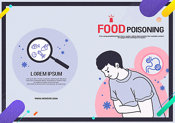 PSD 템플릿 표지디자인 북디자인 출판디자인 표지 남자 리플렛 북커버 의학 돋보기 한명 팜플렛 질병 박테리아 복통 식중독 이미지템플릿 1 사람 파일형식
