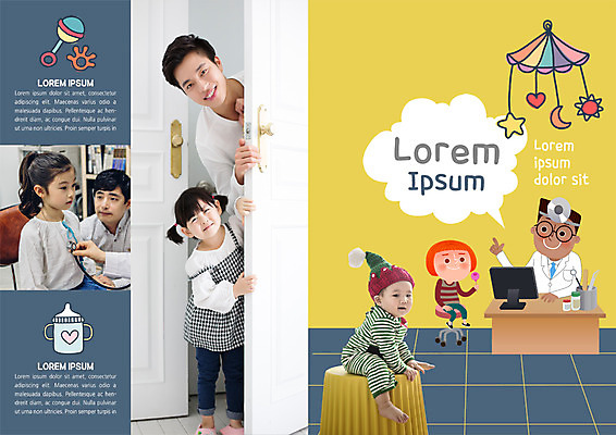 PSD 템플릿 표지디자인 북디자인 출판디자인 여자 표지 남자 어린이 리플렛 북커버 의학 팜플렛 여러명 20대 성인 30대 한국인 의사 아기 소아과 모빌 부녀 이미지템플릿 딸 다수 가족 병원 사람 동양인 청년 장년 아기용품 의료진 아빠 파일형식