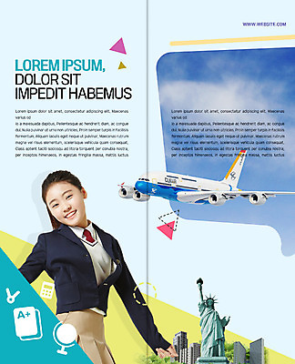 PSD 템플릿 학생 표지디자인 북디자인 출판디자인 여자 교육 내지 리플렛 2단접지 북커버 청소년 비행기 한명 빌딩 팜플렛 한국인 자유의여신상 어학연수 십대여자한명만 이미지템플릿 1 항공교통 대중교통 사람 동양인 건물 미국 세계문화유산 유학 여자한명만 십대여자만 파일형식