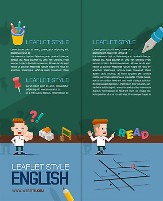 PSD 템플릿 표지디자인 북디자인 출판디자인 교육 남자 내지 리플렛 2단접지 북커버 학교 영어교육 팜플렛 성인 두명 연필 교사 칠판 물음표 압정 느낌표 연필꽂이 펜촉 이미지템플릿 직업 기호 영어 문구용품 학용품 사람 필기구 펜 사무용품 파일형식