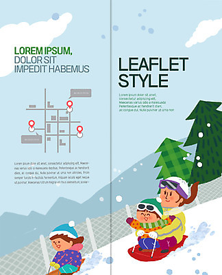 PSD 나무 템플릿 표지디자인 북디자인 출판디자인 여자 표지 남자 어린이 리플렛 겨울 2단접지 북커버 팜플렛 성인 세명 썰매 약도 눈썰매장 이미지템플릿 식물 계절 지도 사람 파일형식