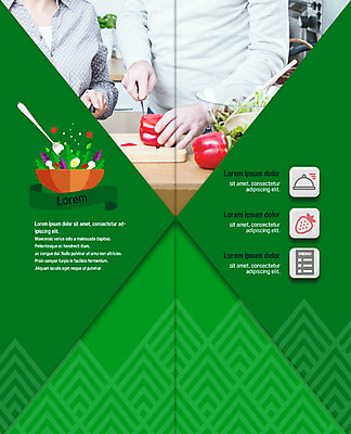 PSD 템플릿 표지디자인 북디자인 출판디자인 내지 리플렛 포크 채소 2단접지 북커버 피망 요리 사람 팜플렛 성인 두명 샐러드 칼질 이미지템플릿 식기 음식 모션 파일형식