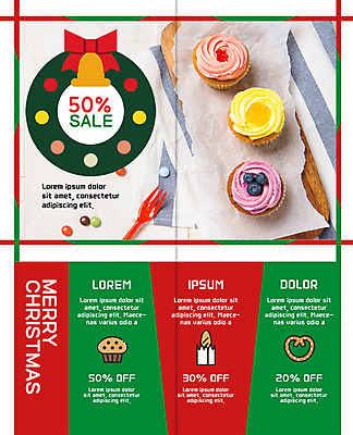 PSD 템플릿 표지디자인 북디자인 출판디자인 내지 리플렛 포크 크리스마스 2단접지 북커버 이벤트 팜플렛 사람없음 세일 케이크 바게트 컵케이크 장식리스 브레첼 이미지템플릿 식기 기념일 빵 디저트 화환 파일형식