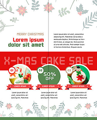 PSD 템플릿 표지디자인 북디자인 출판디자인 내지 리플렛 크리스마스 2단접지 북커버 눈사람 나뭇잎 이벤트 팜플렛 사람없음 세일 케이크 컵케이크 포인세티아 이미지템플릿 기념일 꽃 잎 디저트 파일형식