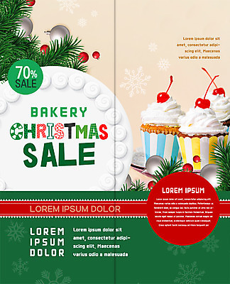 PSD 템플릿 표지디자인 북디자인 출판디자인 내지 리플렛 크리스마스 2단접지 북커버 이벤트 팜플렛 사람없음 세일 장식볼 체리 컵케이크 솔잎 이미지템플릿 기념일 잎 과일 장식 케이크 파일형식