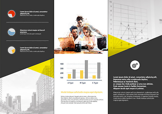 PSD 서양인 템플릿 표지디자인 북디자인 출판디자인 여자 남자 내지 리플렛 북커버 비즈니스 3단접지 회의 그래프 빌딩 팜플렛 성인 세명 노트북 비즈니스맨 비즈니스우먼 동료 성인만 이미지템플릿 외국인 관계 사람 건물 전자제품 직장인 파일형식