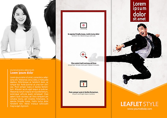 PSD 템플릿 표지디자인 북디자인 출판디자인 여자 표지 남자 리플렛 북커버 비즈니스 3단접지 팜플렛 20대 성인 세명 점프 한국인 구직 비즈니스맨 비즈니스우먼 면접 성인만 이미지템플릿 컨셉 모션 사람 동양인 청년 직장인 파일형식