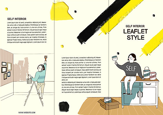 PSD 템플릿 표지디자인 북디자인 출판디자인 여자 표지 리플렛 북커버 3단접지 사다리 페인팅 탁자 팜플렛 성인 두명 인테리어 상자 페인트통 페인트붓 DIY 아트툰 이미지템플릿 디자인 가구 통 사람 취미 페인트 도구 붓 그림 파일형식