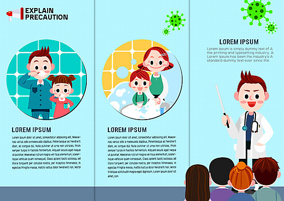 PSD 템플릿 표지디자인 북디자인 출판디자인 여자 남자 내지 어린이 리플렛 북커버 3단접지 의학 팜플렛 여러명 성인 건강관리 의사 양치 손씻기 박테리아 이미지템플릿 다수 건강 관리 사람 청결 의료진 씻기 파일형식