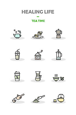 아이콘 사람없음 세트 찻잔 다기 찻주전자 설탕 녹차 커피메이커 힐링 그라인더 아이스커피 마카롱 녹차잎 핸드드립 모카포트 2D아이콘 AI파일 커피 주전자 디저트 잔 차_음료 다도 찻잎 커피용품 파일형식 벡터