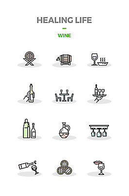 아이콘 와인잔 사람없음 세트 와인 식사 저녁식사 힐링 서빙 오크 와인통 음미 2D아이콘 AI파일 술잔 주류 파일형식 벡터