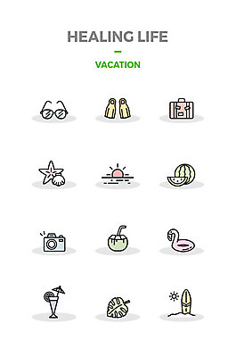 아이콘 조개 나뭇잎 불가사리 수박 사람없음 세트 선글라스 카메라 여행가방 일몰 칵테일 서핑 오리발 힐링 코코넛 튜브 2D아이콘 AI파일 안경 잎 가방 과일 어패류 극피동물 주류 전자제품 노을 수상스포츠 파일형식 벡터