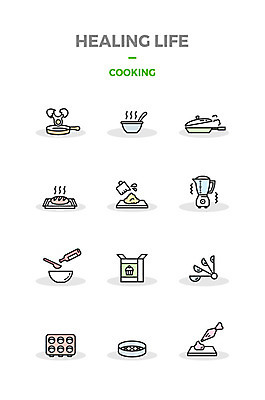 아이콘 빵 사람없음 세트 채망 프라이팬 수프 오일 계란프라이 컵케이크 믹서 크림 반죽 힐링 계량스푼 2D아이콘 AI파일 음식 주방용품 케이크 화장품 계란요리 파일형식 벡터