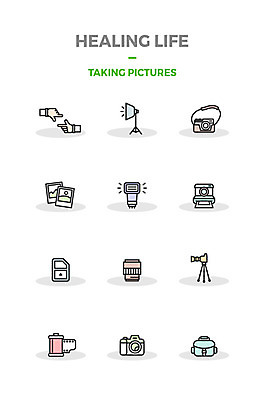 아이콘 조명 손짓 사람없음 세트 카메라 디지털카메라 필름 힐링 폴라로이드 폴라로이드사진 삼각대 카메라렌즈 메모리카드 카메라가방 2D아이콘 AI파일 가방 모션 전자제품 메모리 파일형식 벡터