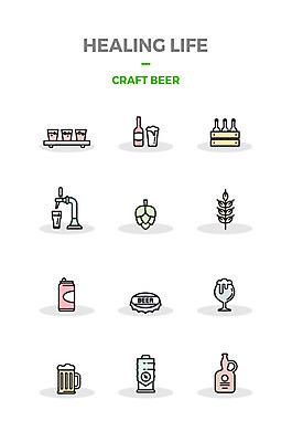 아이콘 맥주 주류 생맥주 사람없음 세트 뚜껑 힐링 맥주잔 맥주병 캔맥주 2D아이콘 AI파일 음료 술잔 술병 캔 파일형식 벡터