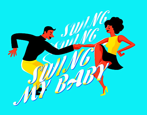 전신 여자 남자 포스터 일러스트 성인 두명 축제 춤 즐거움 국내일러스트 AI파일 감정 문화예술 사람 파일형식 벡터