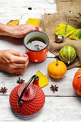 포토 JPG 해외이미지 손 계절 음료 컨셉 잎 채소 탁자 호박 주전자 휴식 사람없음 컵 노란색 가을 차 찻주전자 허브 향신료 10월 숙성 해외202004 해외포토 식물 식기 컬러 가구 주방용품 신체부위 날짜 향미료 파일형식 이미지허브