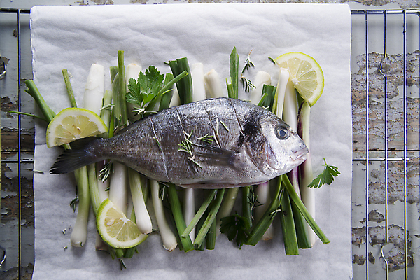 포토 JPG 해외이미지 실내 사람없음 그릴 날것 도미 라임 파 종이호일 나무배경 해외202004 해외포토 백그라운드 채소 과일 주방용품 어류 내부 파일형식 이미지허브