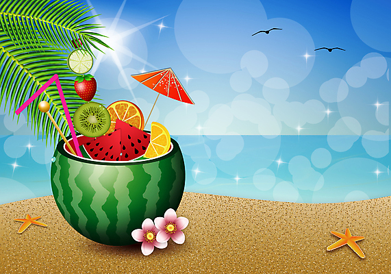 포토 JPG 해외이미지 라이프스타일 계절 음료 음식 모래 바다 여행 오렌지 과일 일러스트 딸기 휴가 수박 키위 해변 사람없음 야외 장식 칵테일 이국적 해외202004 해외일러스트 주류 생활 파일형식 이미지허브