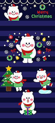 동물 캐릭터 동물캐릭터 크리스마스장식 크리스마스 겨울 여러마리 일러스트 선물 사람없음 크리스마스트리 스케이트 북극곰 크리스마스리스 일러캐릭터 AI파일 계절 기념일 스포츠용품 다수 곰 화환 파일형식 벡터