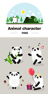 나무 동물 캐릭터 동물캐릭터 여러마리 일러스트 산 선물 사람없음 태양 생일 판다 대나무 즐거움 도토리 풍선 일러캐릭터 AI파일 자연요소 식물 기념일 감정 다수 곰 견과류 파일형식 벡터