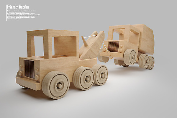 PSD 나무 편집이미지 교통수단 사람없음 목재 장난감 3D소스 3D 트럭 디지털합성 견인차 편집3D 식물 교통 재료 자동차 특수차량 파일형식