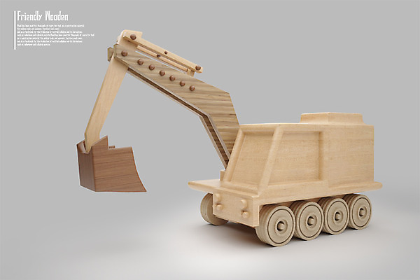 PSD 나무 편집이미지 교통수단 사람없음 목재 장난감 3D소스 3D 포크레인 디지털합성 편집3D 식물 교통 재료 중장비 파일형식
