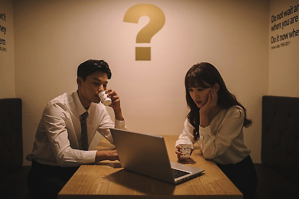 포토 JPG 응시 여자 남자 실내 대화 앉기 상반신 20대 성인 두명 옆모습 아웃포커스 30대 노트북 사무실 한국인 물음표 업무 직장인 비즈니스맨 비즈니스우먼 토론 동료 성인만 국내포토 직업 기호 시선 뷰포인트 비즈니스 관계 모션 촬영기법 말하기 사람 동양인 청년 내부 장년 전자제품 작업 파일형식