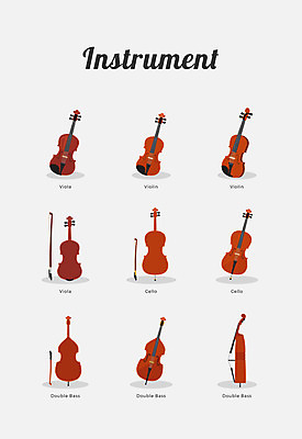 아이콘 악기 사람없음 세계 바이올린 활 첼로 비올라 콘트라베이스 2D아이콘 AI파일 음악 현악기 파일형식 벡터 찰현악기