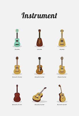 아이콘 악기 사람없음 세계 기타 클래식기타 통기타 우쿨렐레 2D아이콘 AI파일 음악 현악기 파일형식 벡터