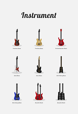 아이콘 악기 사람없음 세계 기타 재즈 베이스기타 2D아이콘 AI파일 음악 현악기 파일형식 벡터