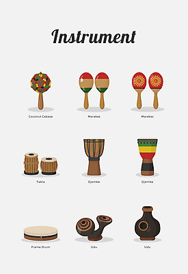 아이콘 악기 사람없음 세계 드럼 마라카스 젬베 카바사 타블라 2D아이콘 AI파일 음악 타악기 파일형식 벡터