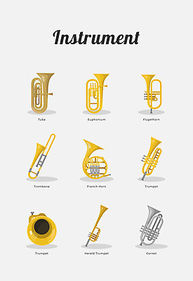 아이콘 악기 관악기 사람없음 세계 트럼펫 호른 튜바 트롬본 2D아이콘 AI파일 음악 금관악기 파일형식 벡터