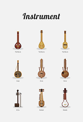 아이콘 악기 현악기 사람없음 세계 곤지 얼후 2D아이콘 AI파일 음악 파일형식 벡터