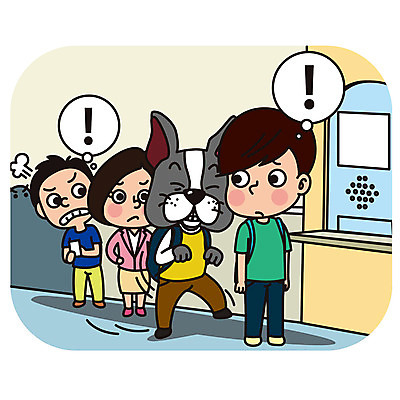 전신 한마리 여자 남자 일러스트 의인화 서기 성인 세명 예절 개 공공장소 매너 매표소 새치기 국내일러스트 AI파일 1 포유류 모션 사람 장소 공공예절 파일형식 벡터