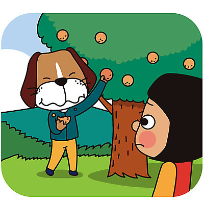 한마리 공원 여자 열매 일러스트 의인화 한명 성인 예절 개 먹기 공공장소 매너 따기 국내일러스트 AI파일 식물 1 공공시설 포유류 모션 사람 장소 파일형식 벡터