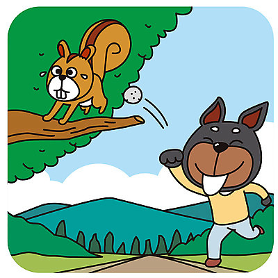 나무 한마리 공원 야생동물 일러스트 의인화 사람없음 돌_바위 예절 던지기 개 다람쥐 공공장소 매너 국내일러스트 AI파일 식물 동물 1 공공시설 포유류 모션 장소 설치류 파일형식 벡터