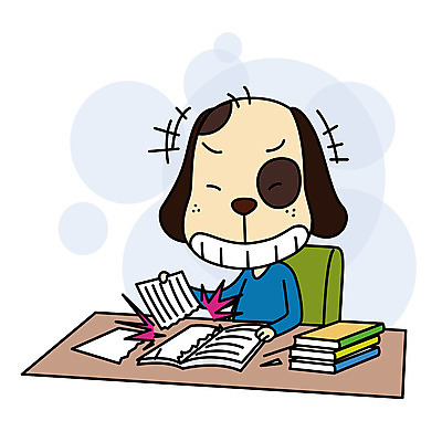 한마리 일러스트 의인화 사람없음 책 손상 예절 개 도서관 독서실 찢어짐 공공장소 매너 국내일러스트 AI파일 1 교육 컨셉 포유류 모션 장소 파일형식 벡터