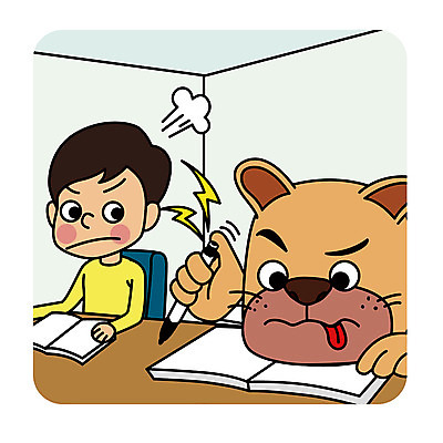한마리 남자 일러스트 의인화 한명 성인 볼펜 예절 개 도서관 독서실 소음 공공장소 매너 국내일러스트 AI파일 1 교육 포유류 사람 펜 소리 장소 파일형식 벡터