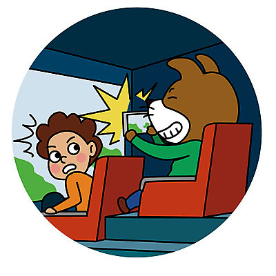 한마리 여자 일러스트 의인화 한명 성인 사진촬영 예절 개 영화관 공공장소 매너 방해 국내일러스트 AI파일 1 컨셉 포유류 사람 촬영 장소 극장 파일형식 벡터